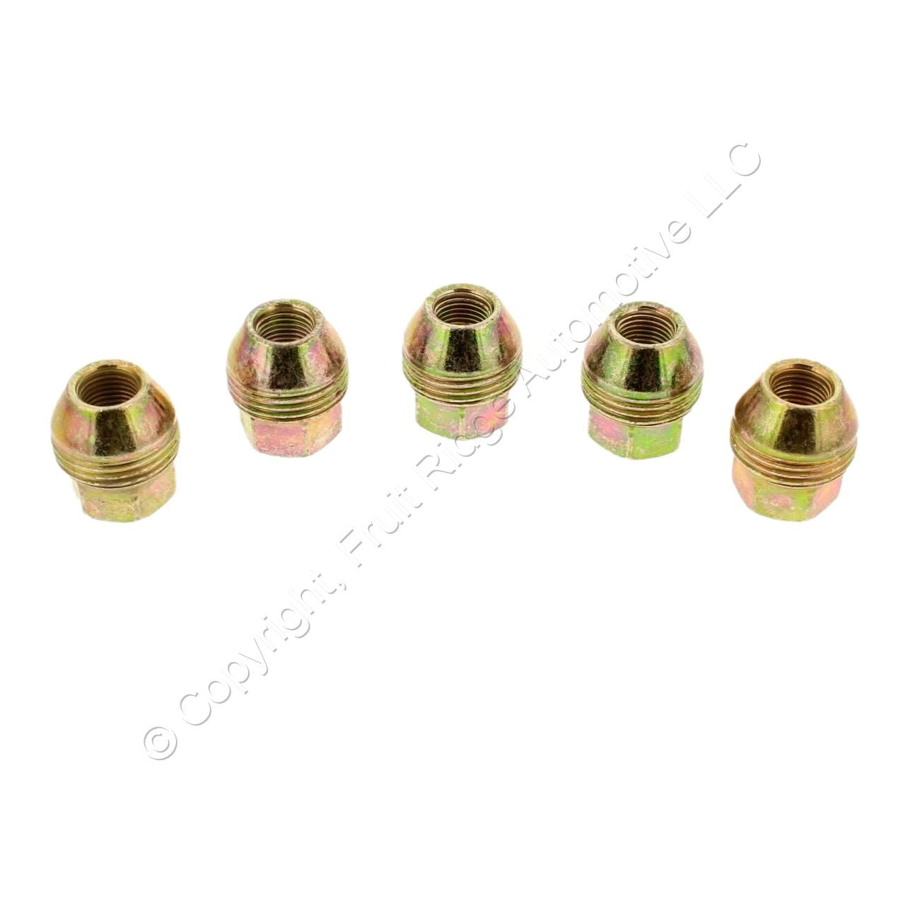 Dorman 611-178 Gold Acorn External Lug Nuts 13/16" 1/2"-20 Dual Thread Open 5pcs