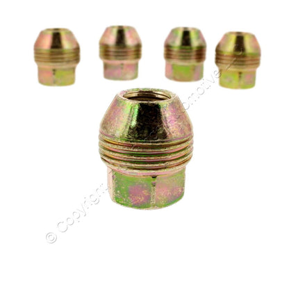 Dorman 611-178 Gold Acorn External Lug Nuts 13/16" 1/2"-20 Dual Thread Open 5pcs