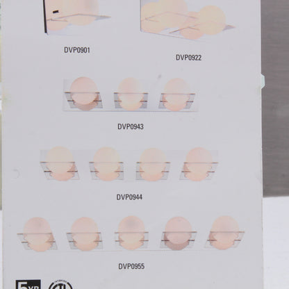 DVI DVP0944SN-OP 4 Light Satin Nickel Half Opal Glass Vanity 5"W x 5.25"H