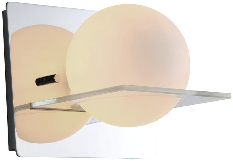 DVI DVP0901SN-OP 1-Light Satin Nickel Half Opal Glass Wall Light 5.25"x5"x7"