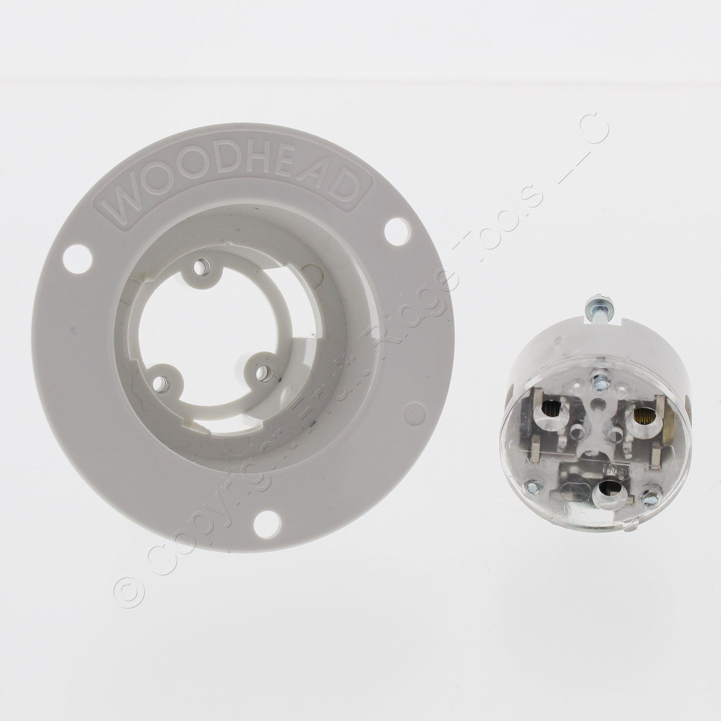 Woodhead 2407MB Safeway Male Flanged Inlet 3P3W 15A 125V 10A 250V Non-NEMA