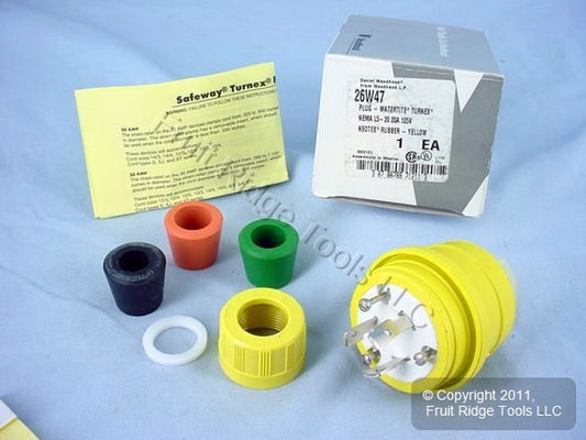 Daniel Woodhead 26W47 Yellow Watertite Twist Turn Lock Connector Plug L5-20P 20A