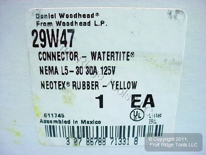 Daniel Woodhead 29W47 Watertite Locking Connector Twist Lock Plug L5-30 30A 125V