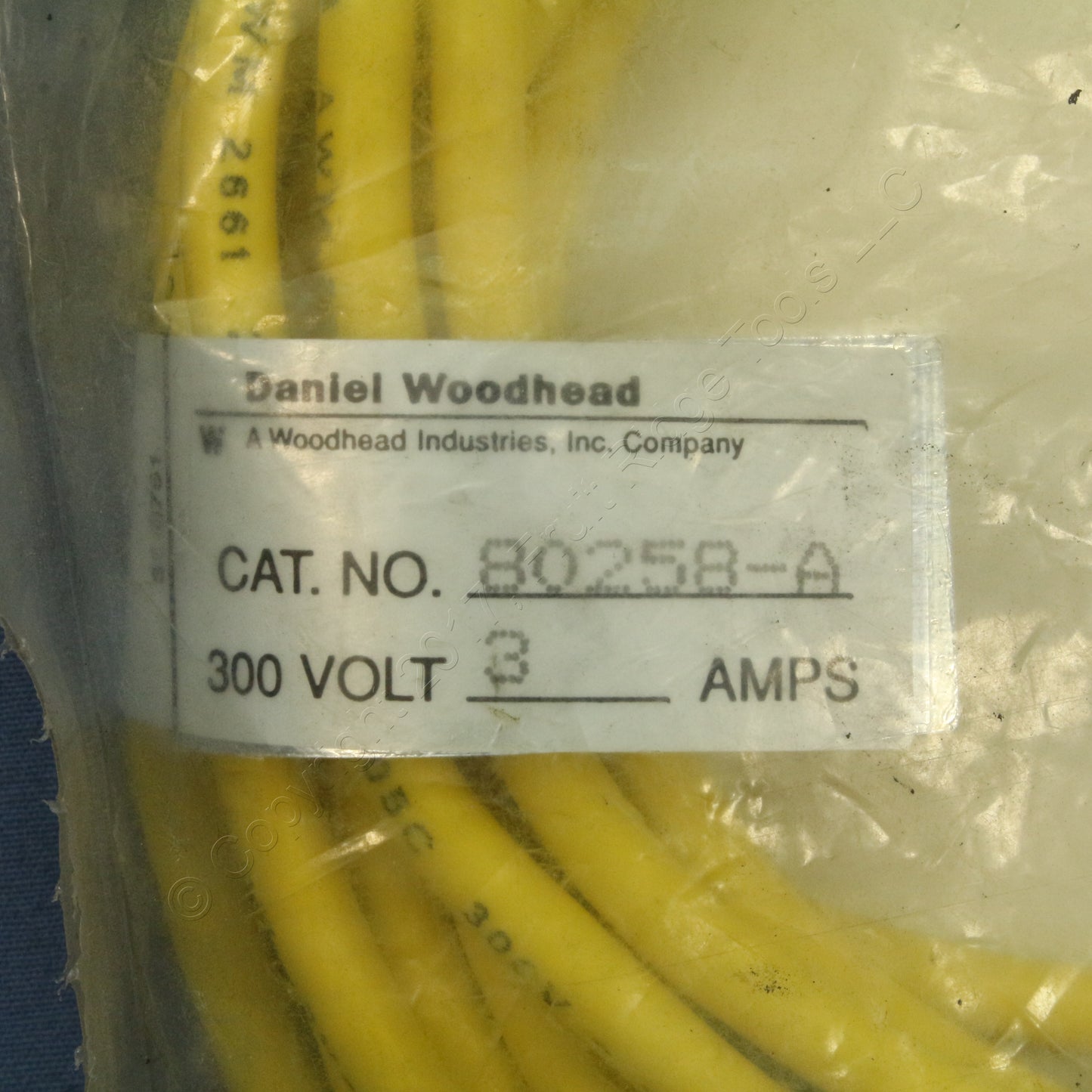 Woodhead 80258-A Cordset Cable 4 Pin 300V-AC