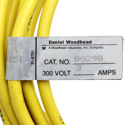 Daniel Woodhead 80298 Yellow Quick Disconnect Cord Pigtail 3A 300V