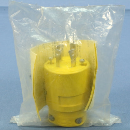 Daniel Woodhead 891L Yellow Nylon Twist-Lock Male Plug L14-20P 3P4W 20A 125/250V