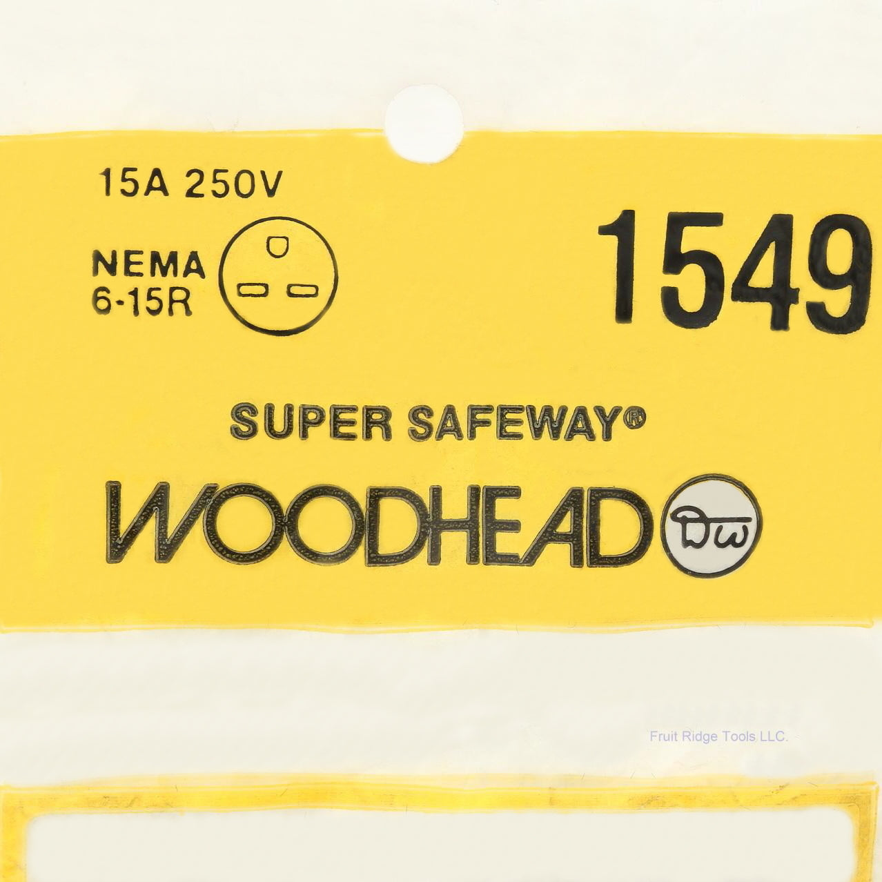 Daniel Woodhead Yellow NEMA 6-15R Straight Blade Plug Connector 15A 250V 1549