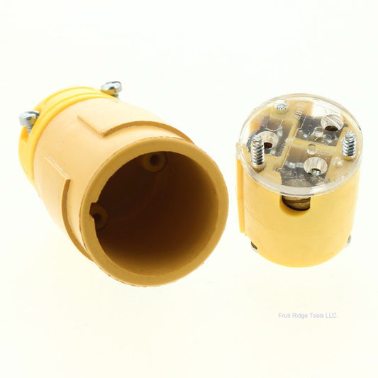 Daniel Woodhead Yellow NEMA 6-15R Straight Blade Plug Connector 15A 250V 1549