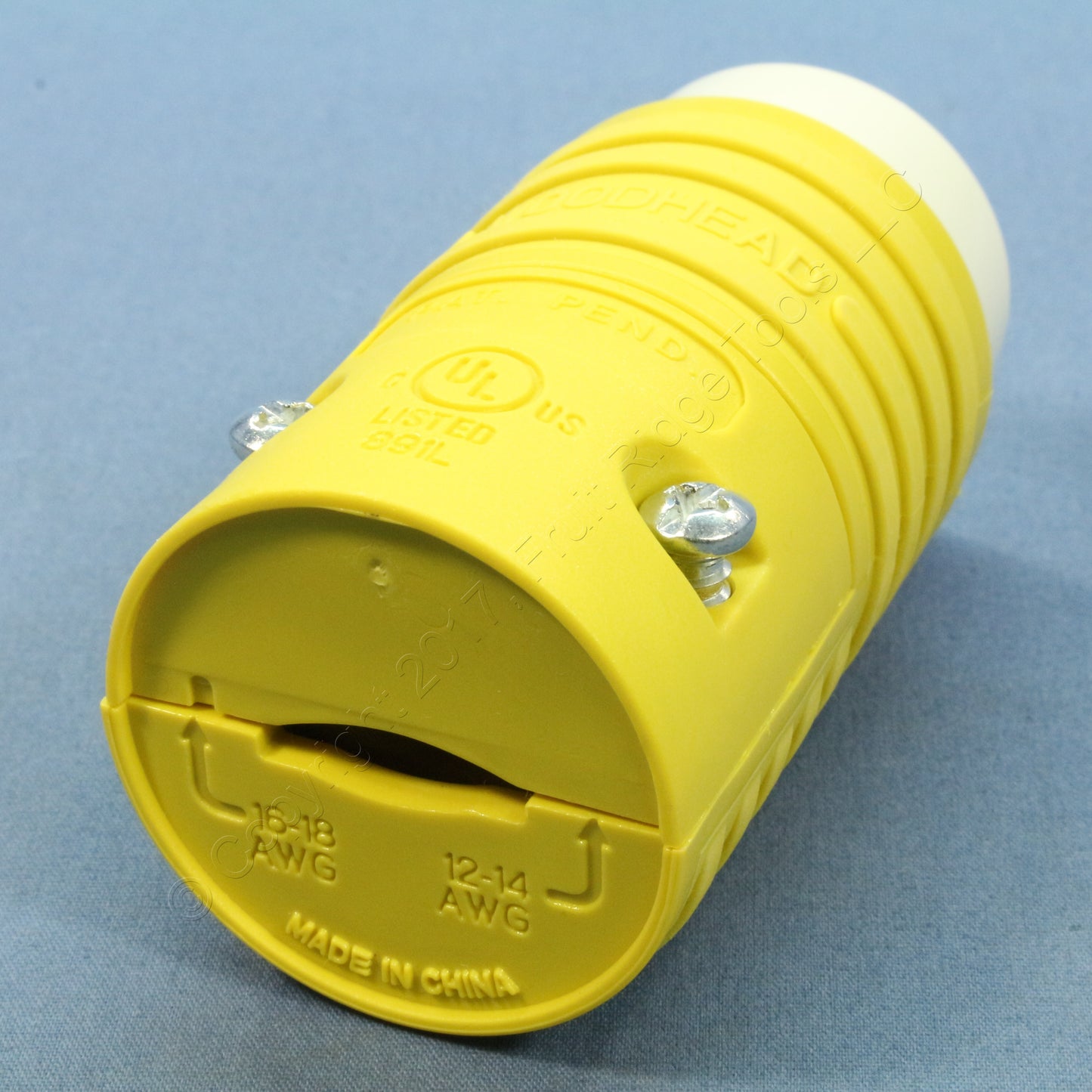 Daniel Woodhead 5269-RB Rubberized Nylon Yellow Plug Connector 5-15R 15A 125V