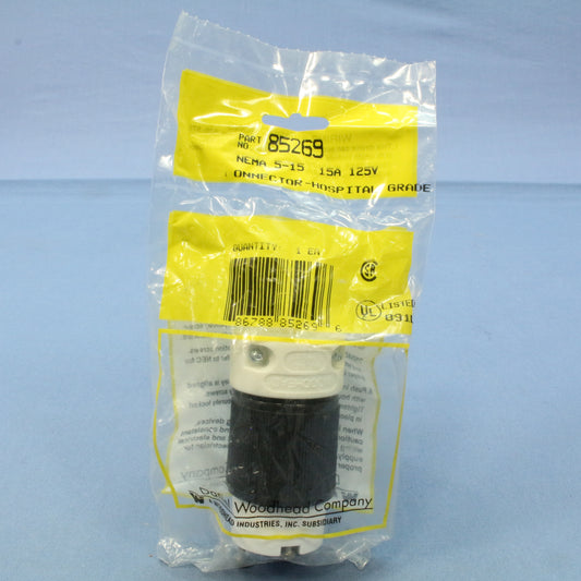 Daniel Woodhead Straight Blade Connector Hospital Grade 15A 125V NEMA 5-15R