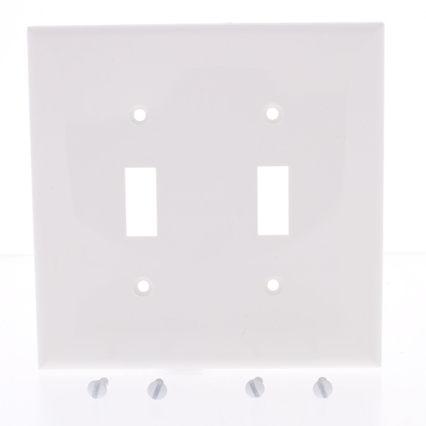 Eastman White 2-Gang Toggle Wallplate Switch Cover 62058