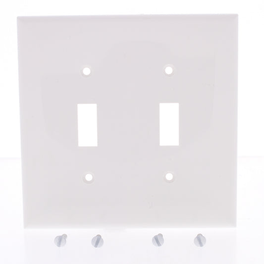 Eastman White 2-Gang Toggle Wallplate Switch Cover 62058