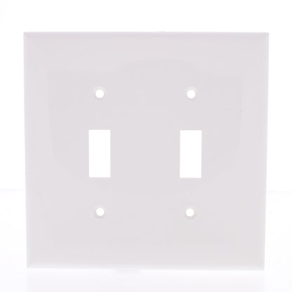 Eastman White 2-Gang Toggle Wallplate Switch Cover 62058