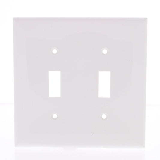Eastman White 2-Gang Toggle Wallplate Switch Cover 62058