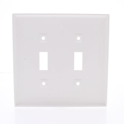 Eastman White 2-Gang Toggle Wallplate Switch Cover 62058