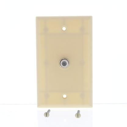 Eagle 1172V Ivory 1-Gang F-Connector Coax Unbreakable Standard Wallplate Cover