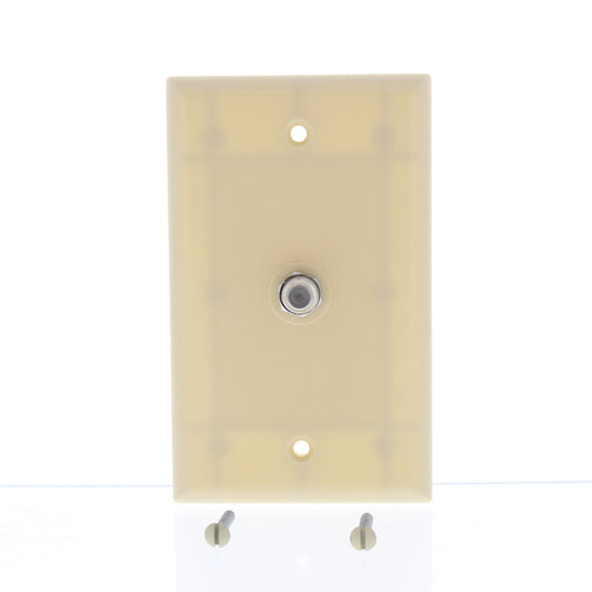 Eagle 1172V Ivory 1-Gang F-Connector Coax Unbreakable Standard Wallplate Cover