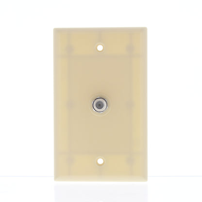 Eagle 1172V Ivory 1-Gang F-Connector Coax Unbreakable Standard Wallplate Cover