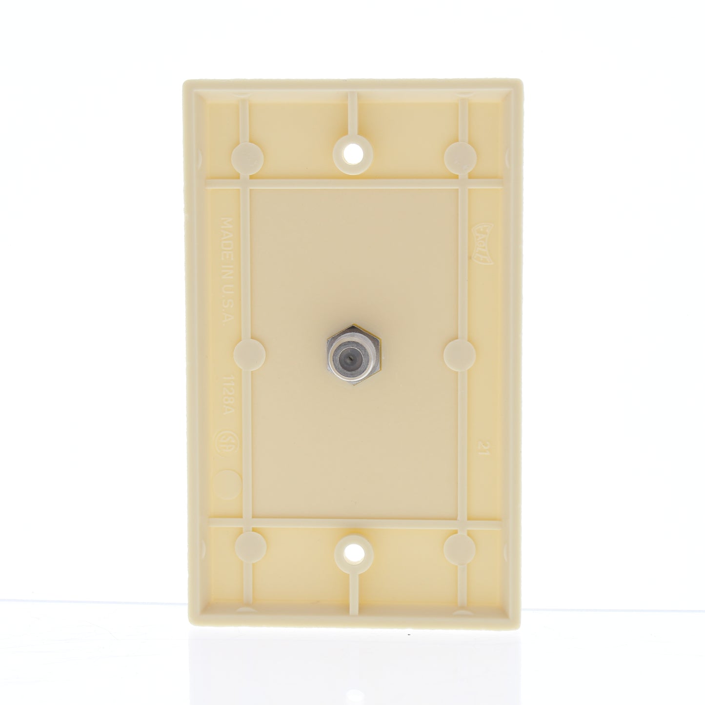 Eagle 1172V Ivory 1-Gang F-Connector Coax Unbreakable Standard Wallplate Cover