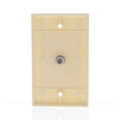 Eagle 1172V Ivory 1-Gang F-Connector Coax Unbreakable Standard Wallplate Cover