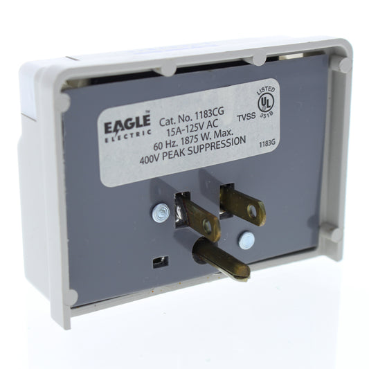 Eagle Surge Computer Gray 3-1 Full Protection Adapter 15A 125V 2P3W 1183CG-K