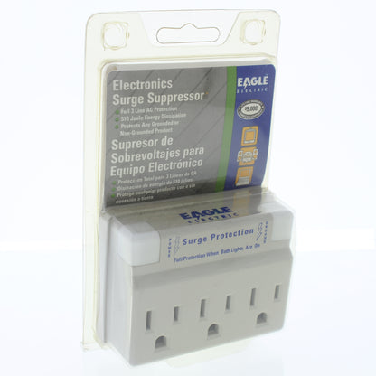 Eagle Surge Computer Gray 3-1 Full Protection Adapter 15A 125V 2P3W 1183CG-K