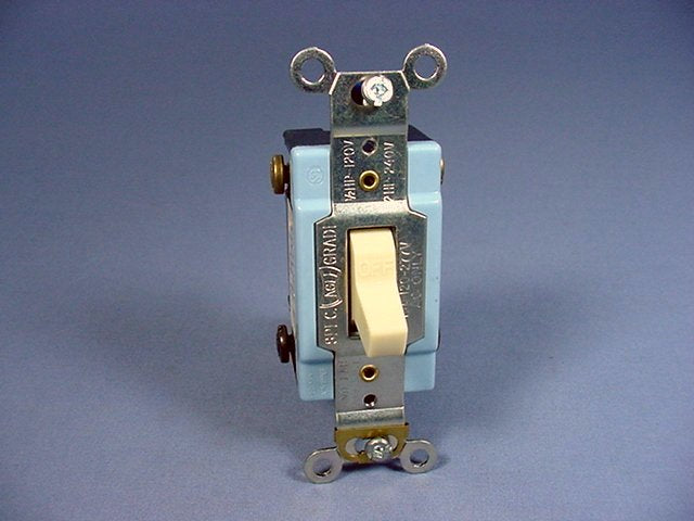 Eagle 1202V Ivory Electric Industrial Double Pole Toggle Wall Light Switch 15A