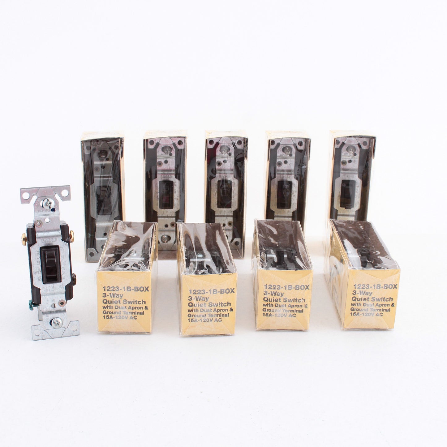 Eagle 1223-1B Brown Commercial Grade 3-Way Toggle Wall Light Switches 15A 10pcs