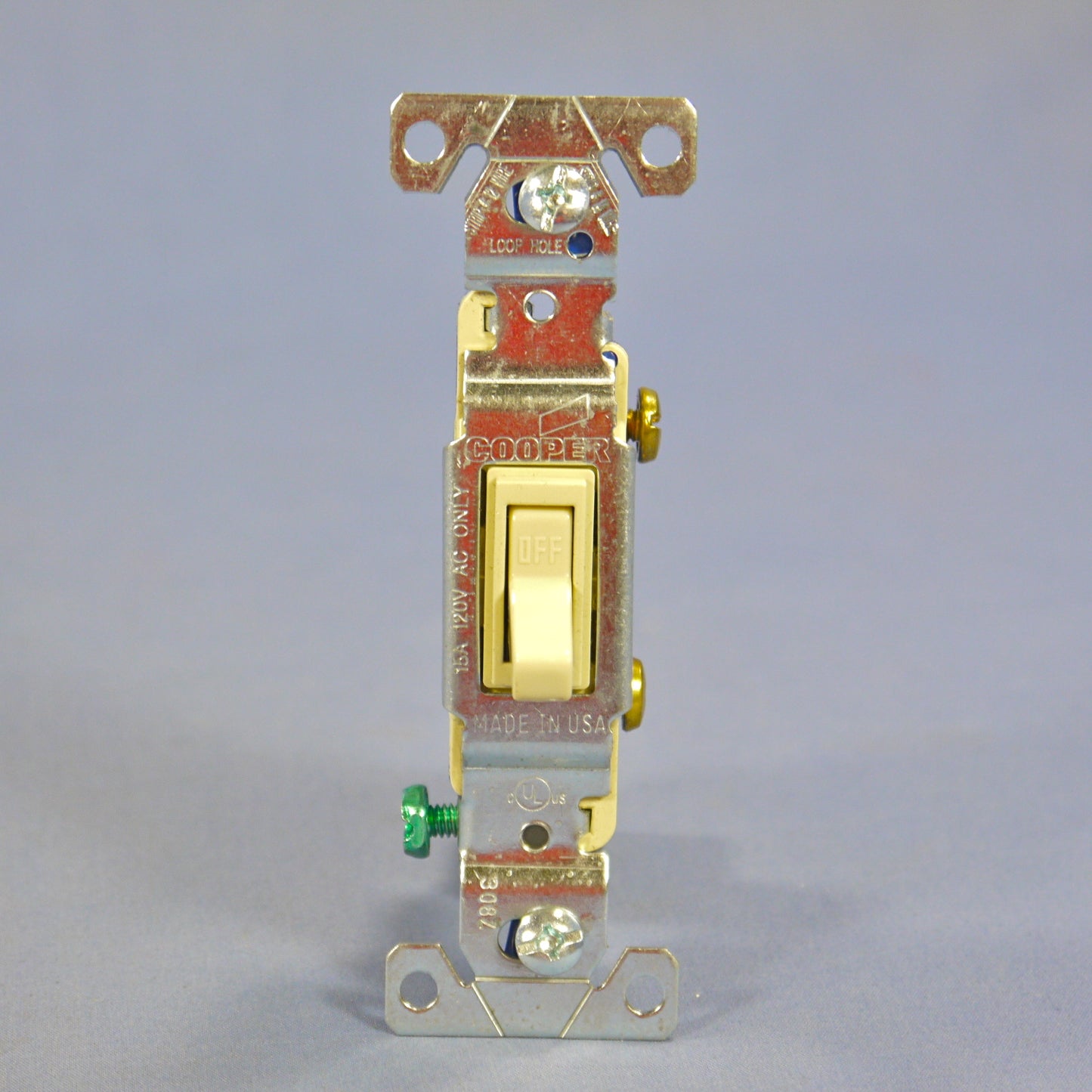 Eagle Ivory 1-Pole Framed Toggle Light Switches Grounding 15A Bulk 1301-7V