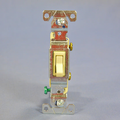Eagle Ivory 1-Pole Framed Toggle Light Switches Grounding 15A Bulk 1301-7V