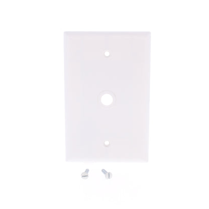 Eagle 2028W White 1-Gang Mid-Size Phone 3/8" Hole Thermoset Wallplates 25-Pack
