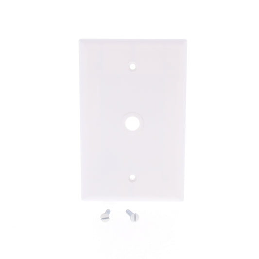 Eagle 2028W White 1-Gang Mid-Size Phone 3/8" Hole Thermoset Wallplates 25-Pack