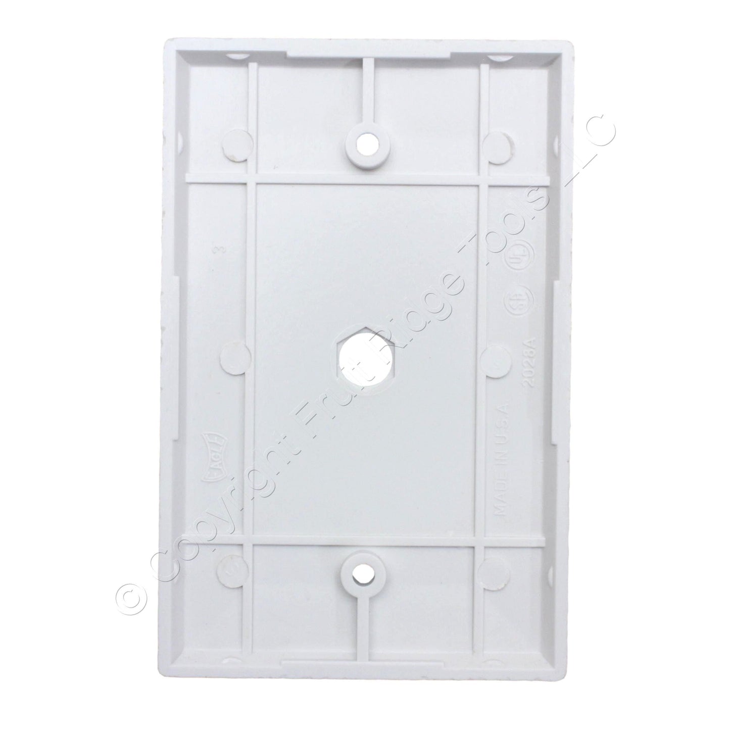 Eagle 2028W White One-Gang Midi Telephone 3/8" Hole Wall Plate Plastic Thermoset