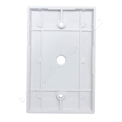 Eagle 2028W White One-Gang Midi Telephone 3/8" Hole Wall Plate Plastic Thermoset