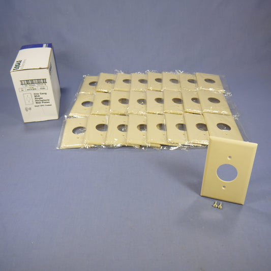 Eagle 2031V Ivory 1-Gang 1.406in. Outlet Plastic Mid-Size Wallplate Cover 25pcs