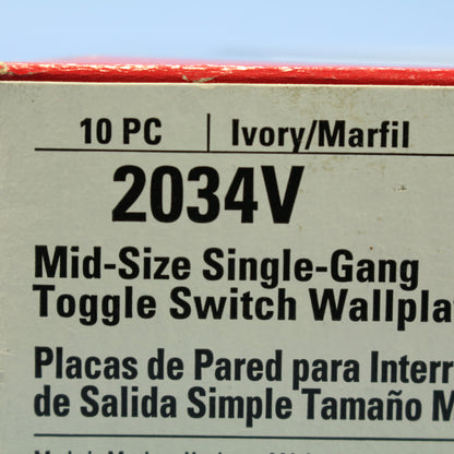 Eagle 2034V Ivory 1-Gang Toggle Switch Plastic Mid-Size Wallplate Covers 10-pack