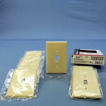 Eagle 2034V Ivory 1-Gang Toggle Switch Plastic Mid-Size Wallplate Covers 10-pack