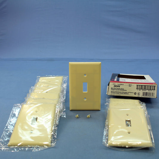 Eagle 2034V Ivory 1-Gang Toggle Switch Plastic Mid-Size Wallplate Covers 10-pack