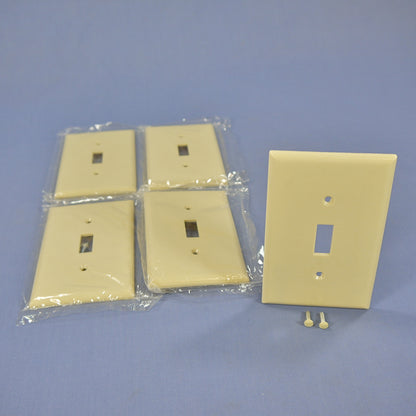 Eagle 2034V Ivory 1-Gang Toggle Switch Plastic Mid-Size Wallplate Covers 5-pack