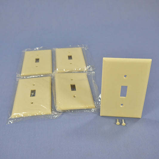 Eagle 2034V Ivory 1-Gang Toggle Switch Plastic Mid-Size Wallplate Covers 5-pack