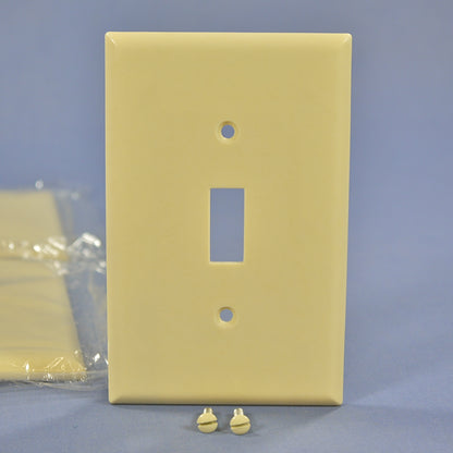 Eagle 2034V Ivory 1-Gang Toggle Switch Plastic Mid-Size Wallplate Covers 5-pack