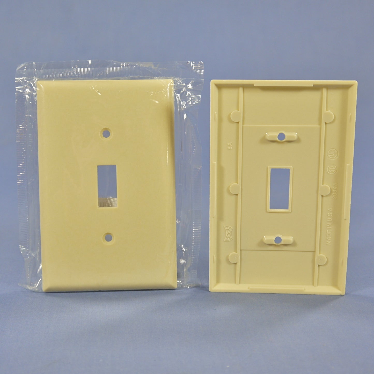 Eagle 2034V Ivory 1-Gang Toggle Switch Plastic Mid-Size Wallplate Covers 5-pack