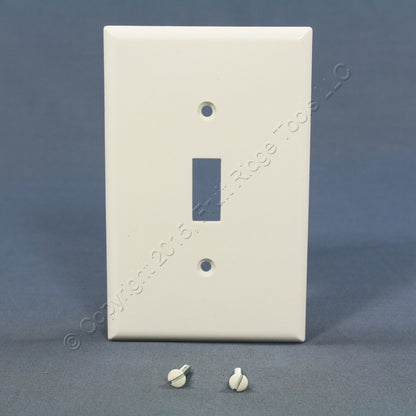 Eagle 2034W White 1-Gang Toggle Switch Plastic Mid-Size Wallplate Cover Plate