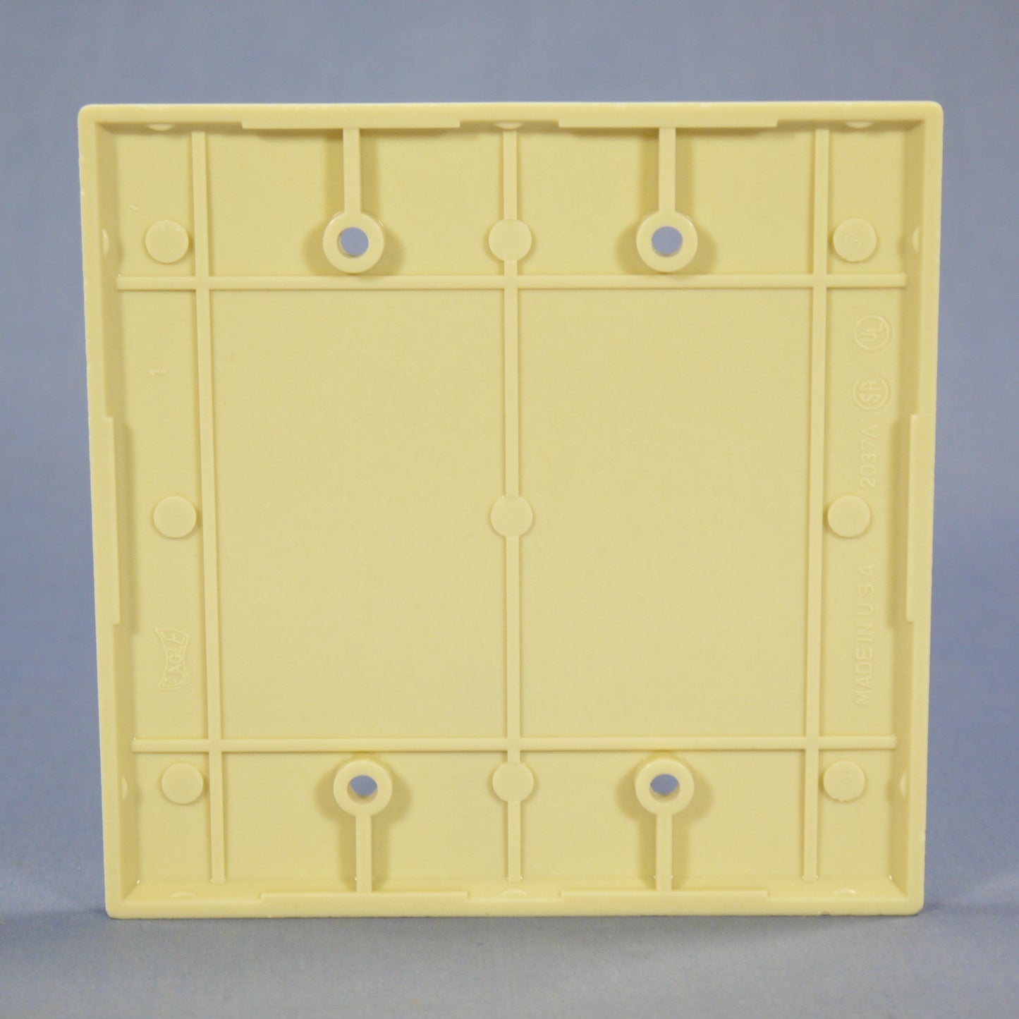 Eagle 2037V Ivory 2-Gang Blank Mid-Size Thermoset Wallplate Cover Box Mount