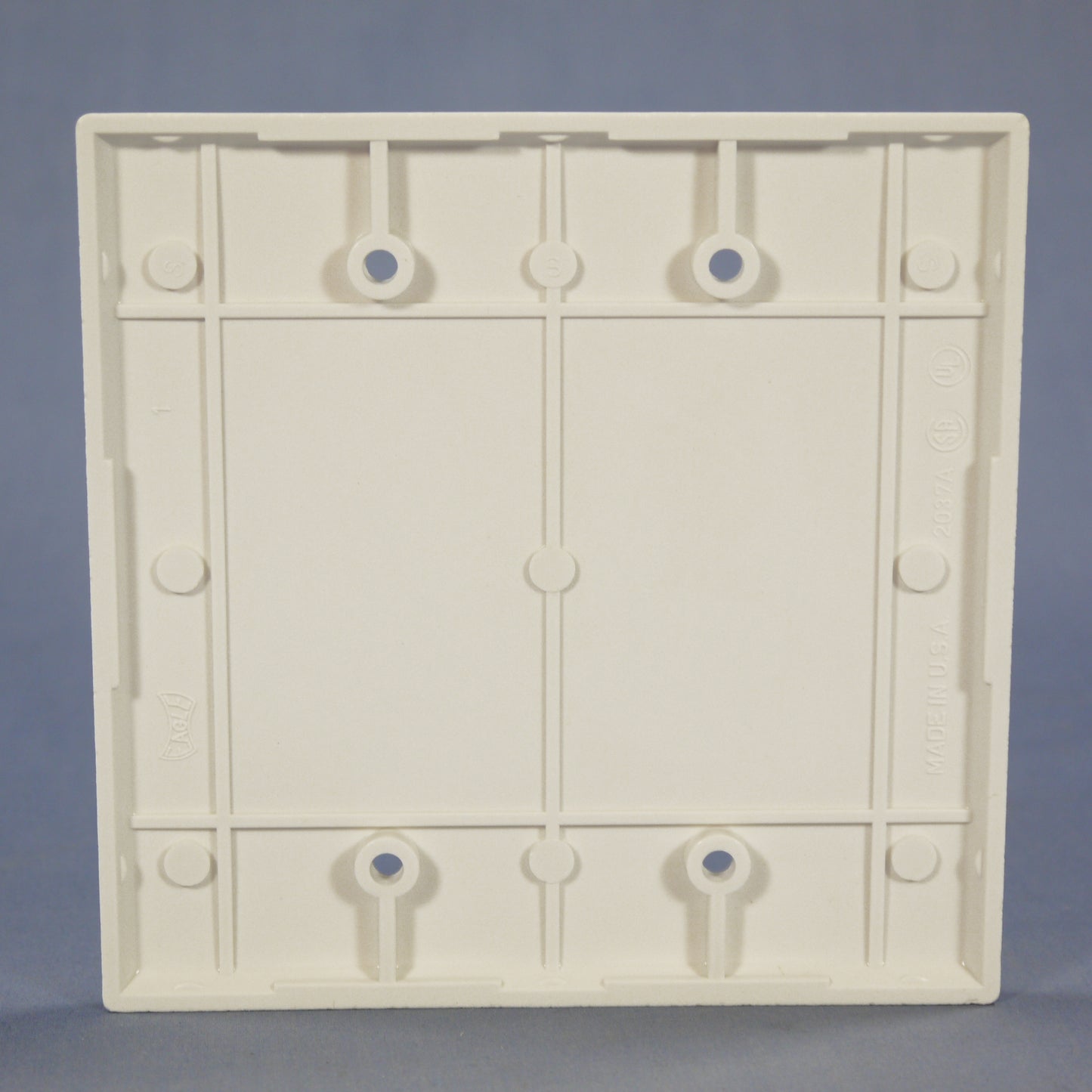 Eagle 2037W White 2-Gang Blank Plastic Mid-Size Wallplate Cover Plate Box Mount