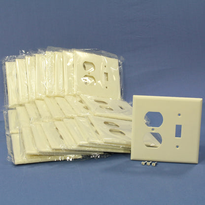Eagle 2038B Almond 2-Gang Mid-Size Switch Receptacle Outlet Cover Plates 25-Pack