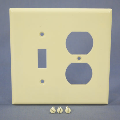 Eagle 2038A Almond 2-Gang Toggle Duplex Outlet Plastic Mid-Size Wallplate Cover