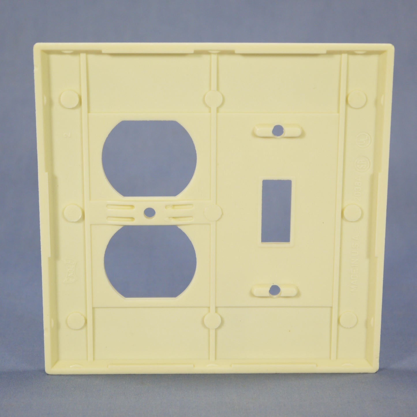 Eagle 2038A Almond 2-Gang Toggle Duplex Outlet Plastic Mid-Size Wallplate Cover
