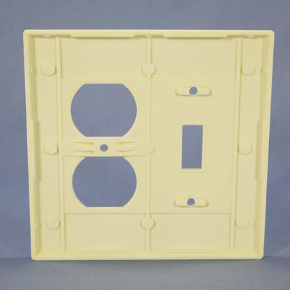 Eagle 2038A Almond 2-Gang Toggle Duplex Outlet Plastic Mid-Size Wallplate Cover