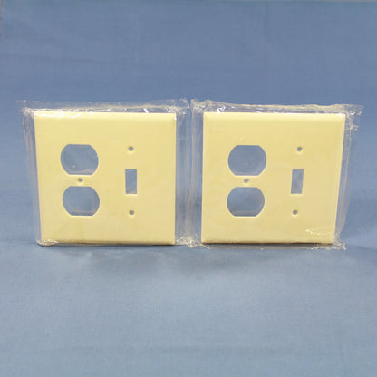 Eagle 2038A Almond 2-Gang Toggle Duplex Plastic Mid-Size Wallplate Cover 2-pack
